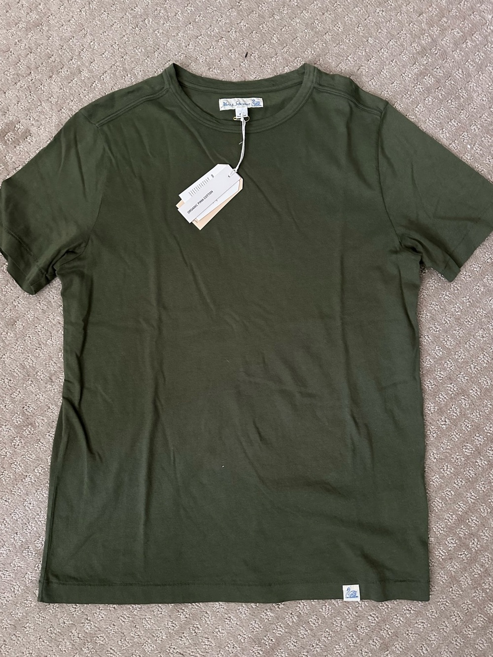NEW Merz B Schwanen Pima Cotton Loopwheel Tee Army size 4 small 4S